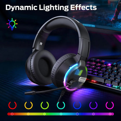 Gaming Headset 3,5 mm Monster Mission 320, RGB, 1,9 m, Sort