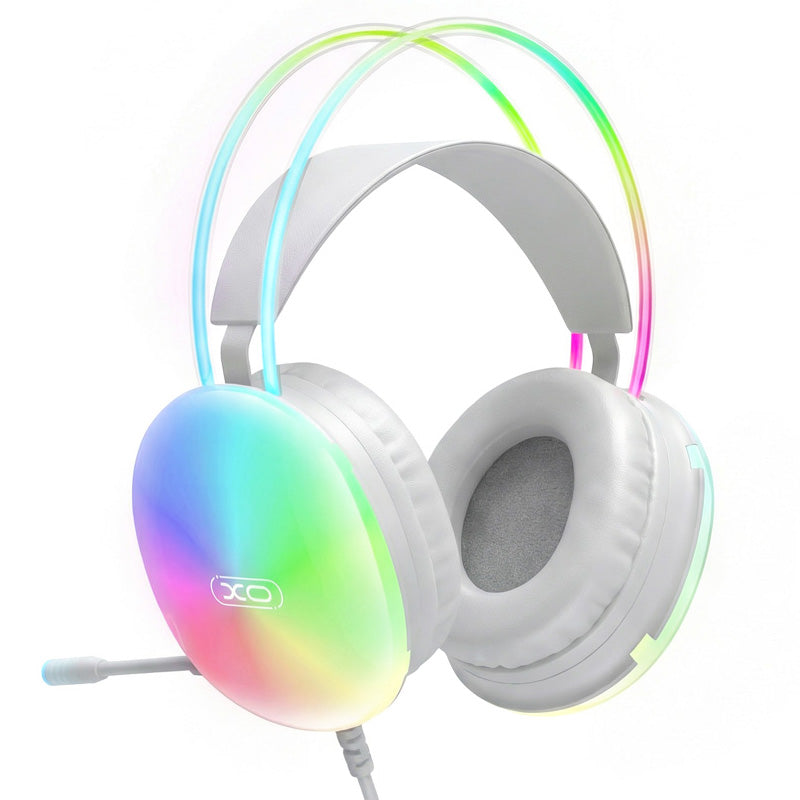 Gaming Headset 3.5mm XO Design GE11, RGB, Hvide