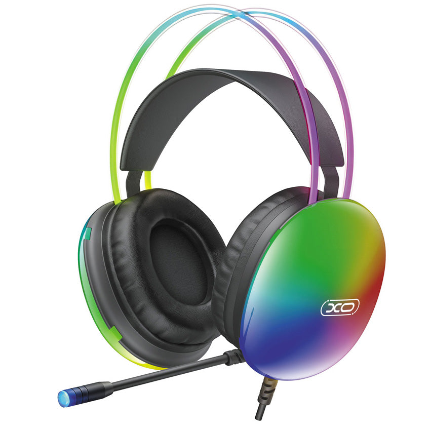 Gaming Headset 3.5mm XO Design GE11, RGB, Sort