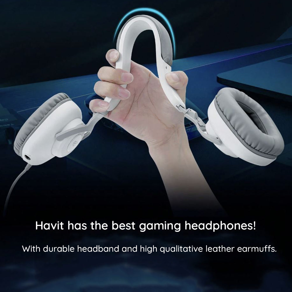 Gaming Headset USB HAVIT H2230U, 1.8m, Hvid
