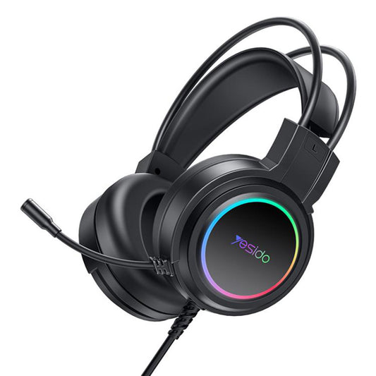 Gaming Headset USB Yesido EK05, RGB, 1.2m, Sort
