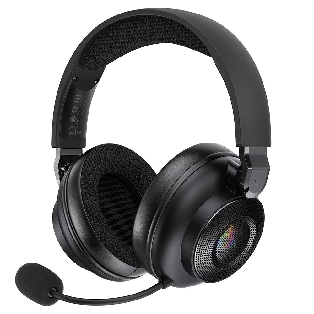Acefast H15 trådløse gamingheadset, RGB, BT / Wi-Fi / kablet, sort