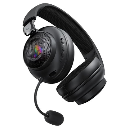 Acefast H15 trådløse gamingheadset, RGB, BT / Wi-Fi / kablet, sort