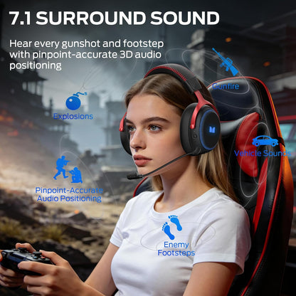 Trådløse Gaming Headset Monster Mission 350, BT / Wi-Fi / Kablet, Sorte