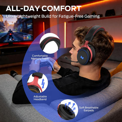 Trådløse Gaming Headset Monster Mission 350, BT / Wi-Fi / Kablet, Sorte
