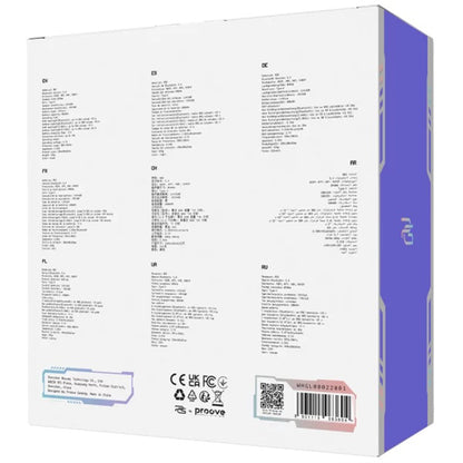 Gaming Headset Wireless Proove Glimmer, RGB, BT / Wi-Fi / Kablet, Sort Lilla WHGL00022016