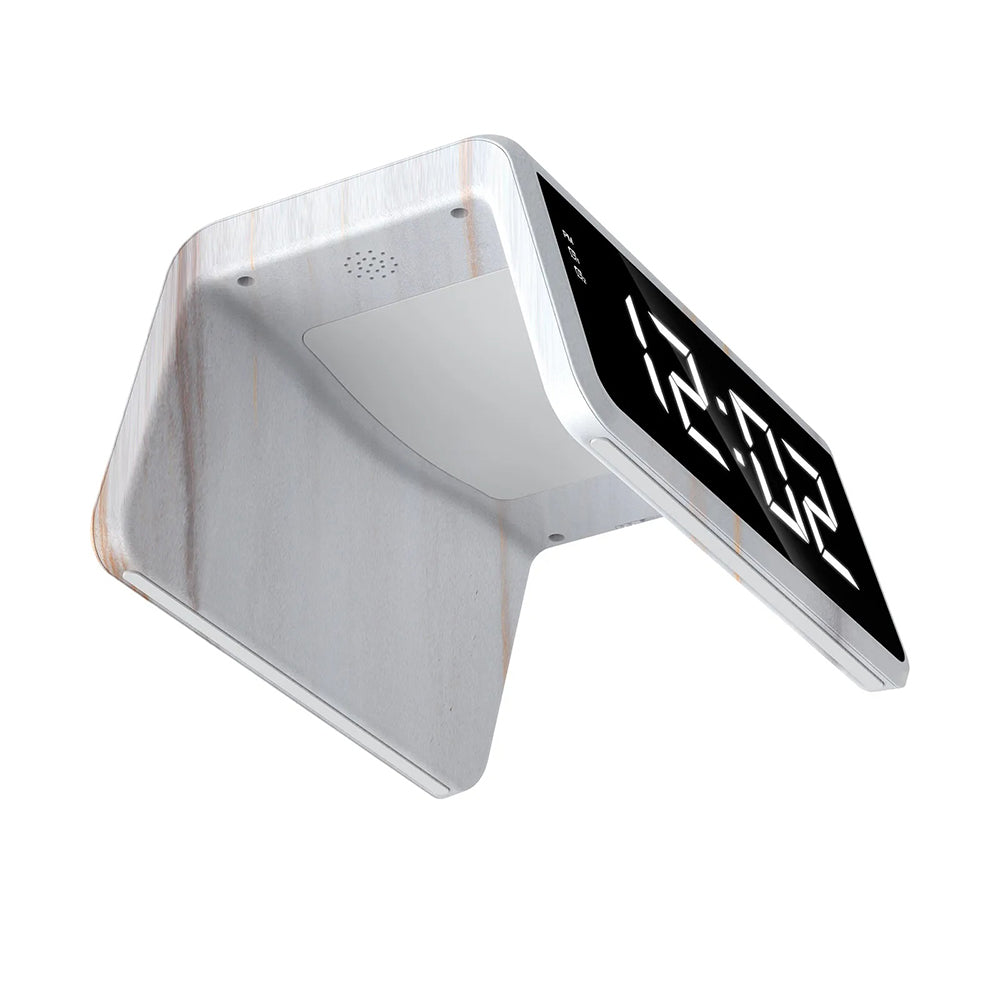 Digitalt ur HAVIT W320 med trådløs QI-opladning, Hvid