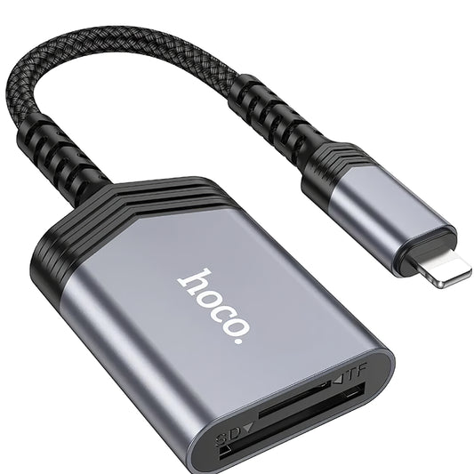 Kortlæser Lightning HOCO UA25, SD - microSD, Grå