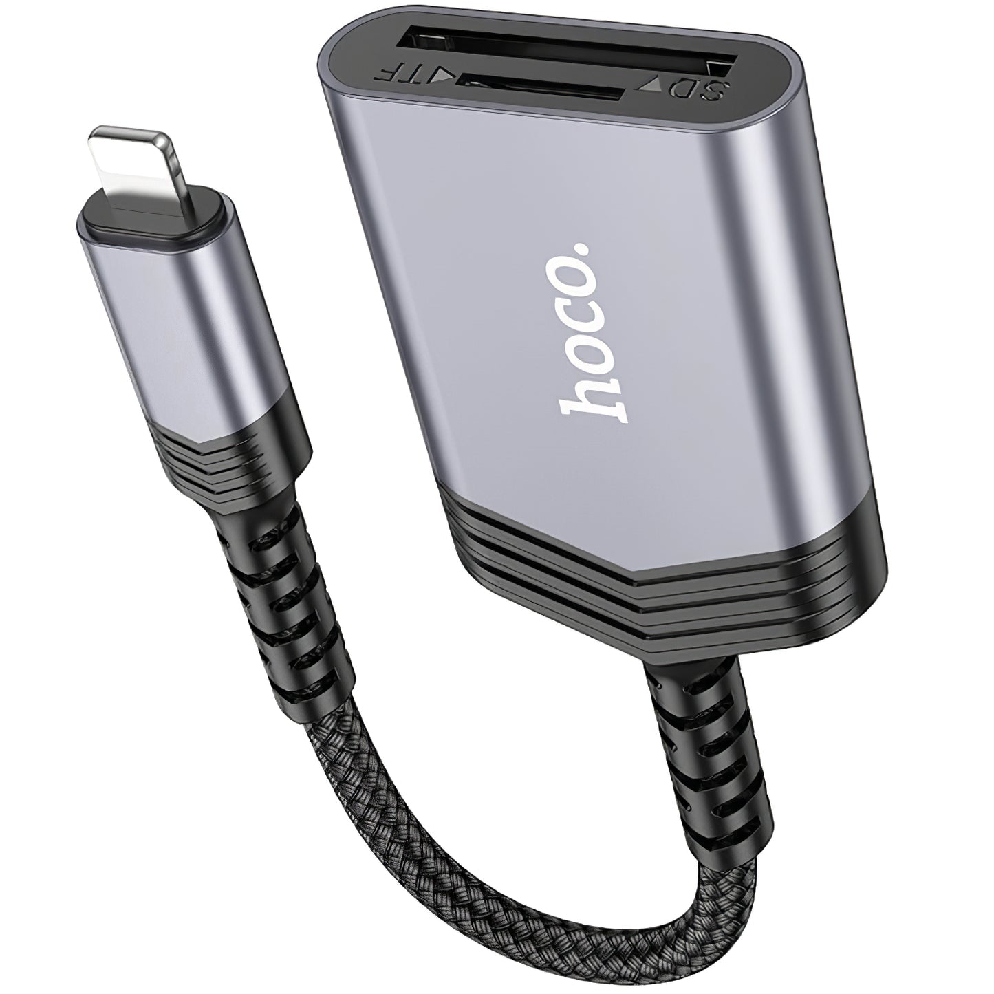 Kortlæser Lightning HOCO UA25, SD - microSD, Grå