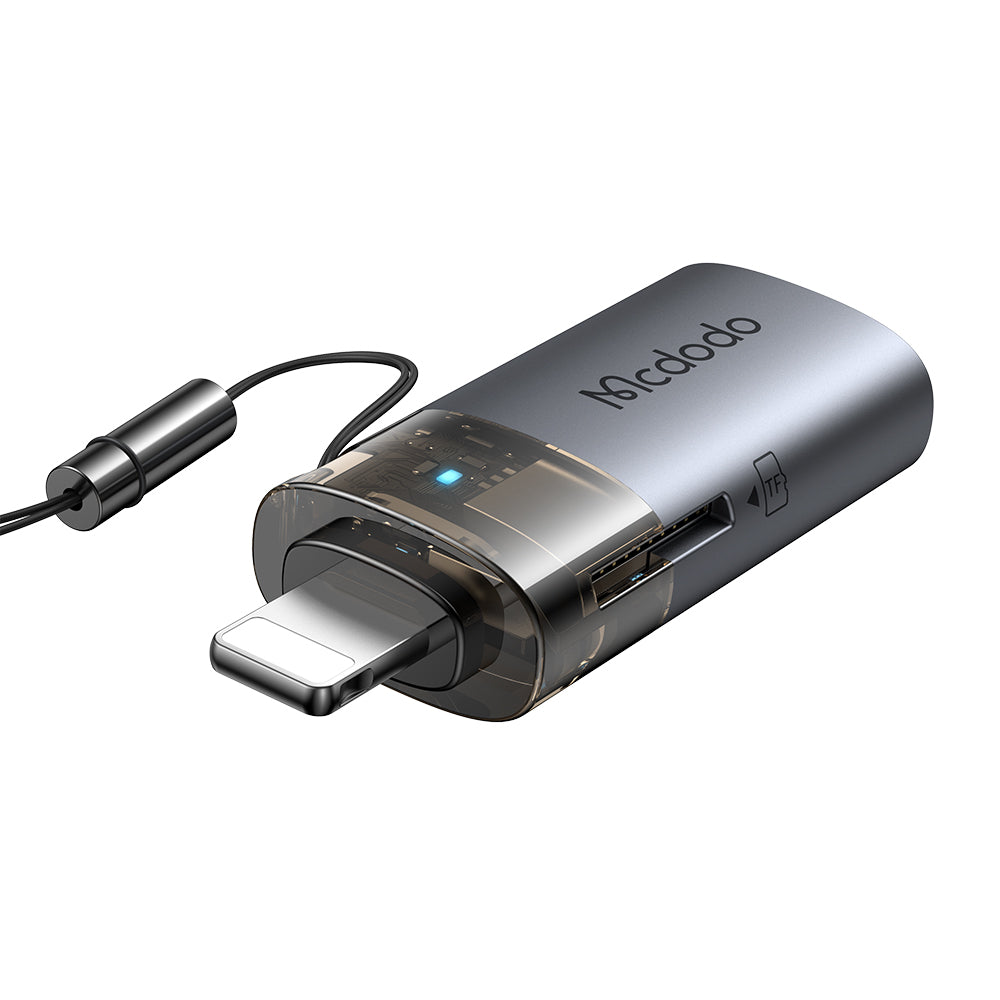 Kortlæser Lightning McDodo OT-7850, USB-A (OTG) - microSD, Sort