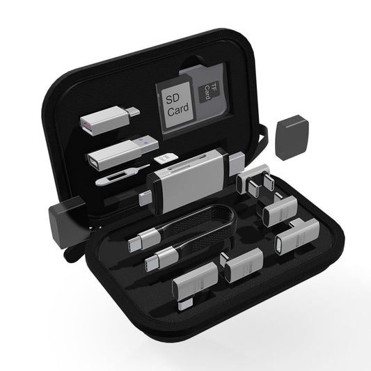 USB / USB-C-kortlæser OEM OmniLink Pro-003 Travel, 10i1, Grå