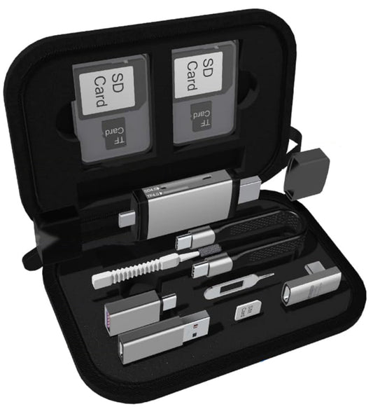 USB / USB-C-kortlæser OEM OmniLink Pro-002 Travel, 7i1, Grå