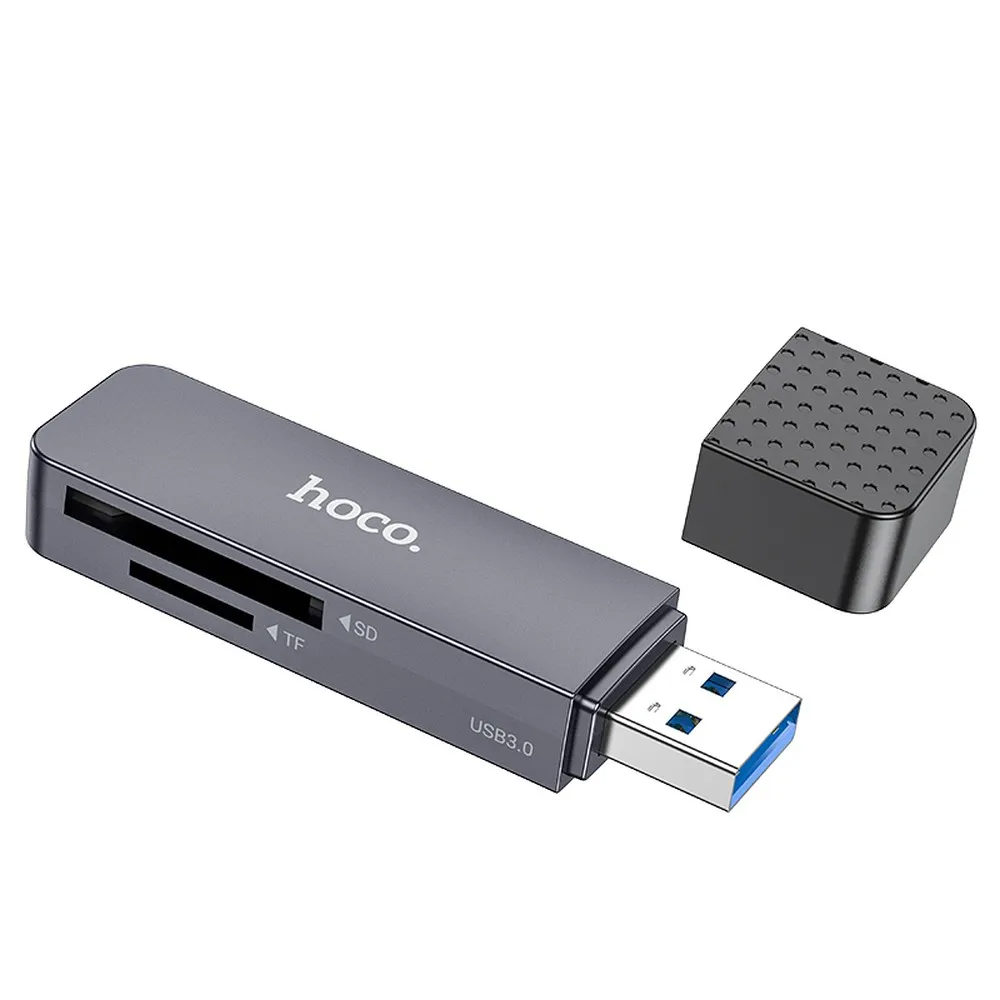 USB 3.0 Kortlæser HOCO HB45, SD - microSD, Grå