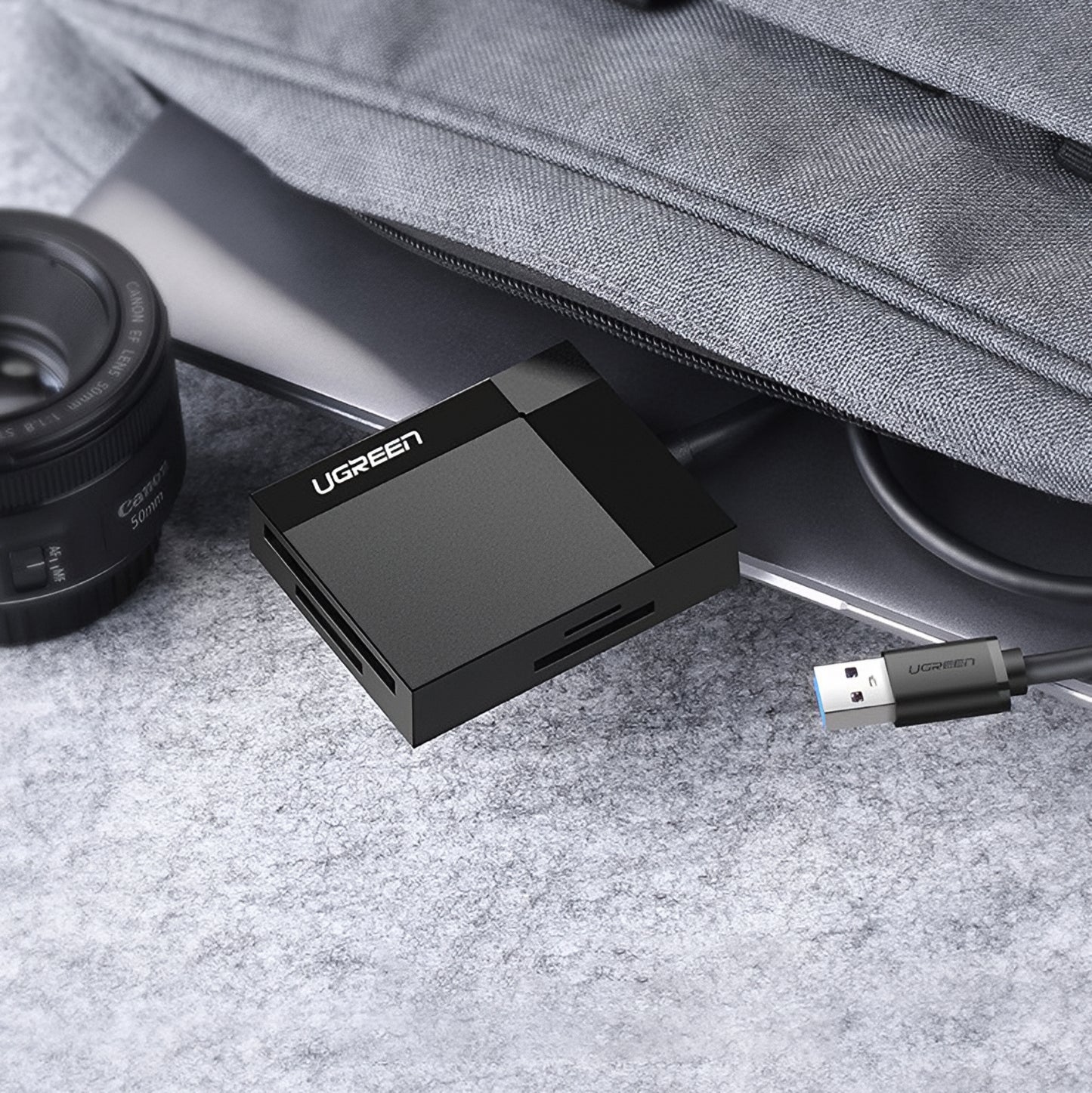 USB 3.0 Kortlæser UGREEN CR125, SD - microSD - CF - MS, Sort