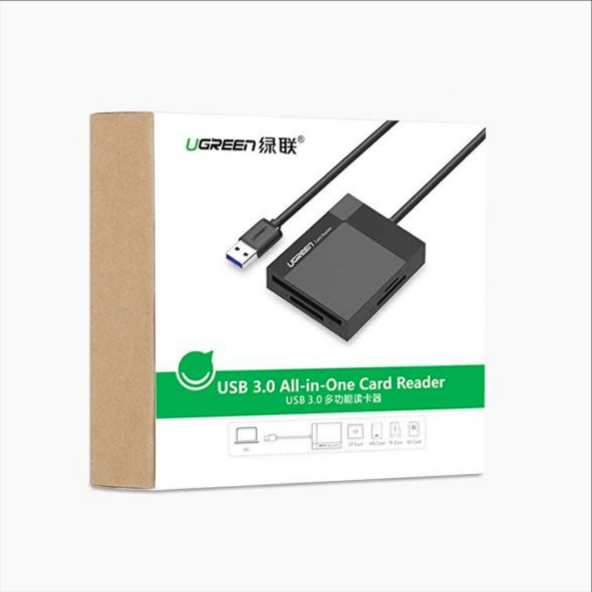 USB 3.0 Kortlæser UGREEN CR125, SD - microSD - CF - MS, Sort