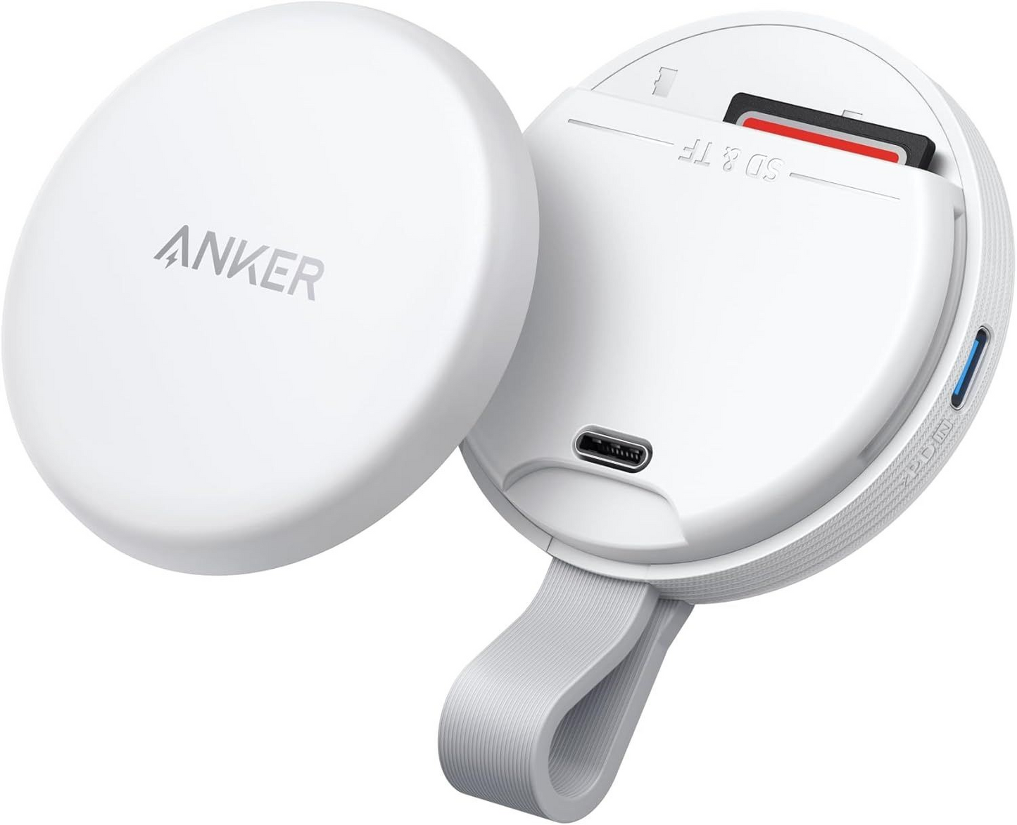 USB-C-kortlæser Anker MagGo til Apple iPhone USB-C, SD - microSD, Hvid A83D1G21