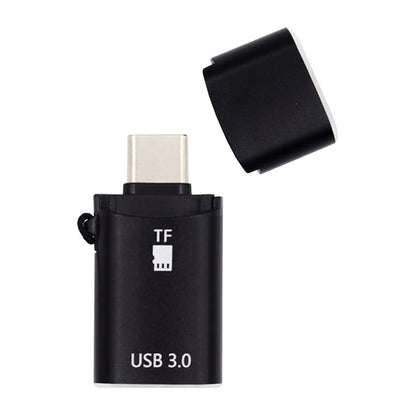 Kortlæser USB-C Techsuit AluVoltX, USB-A (OTG) - microSD, Sort