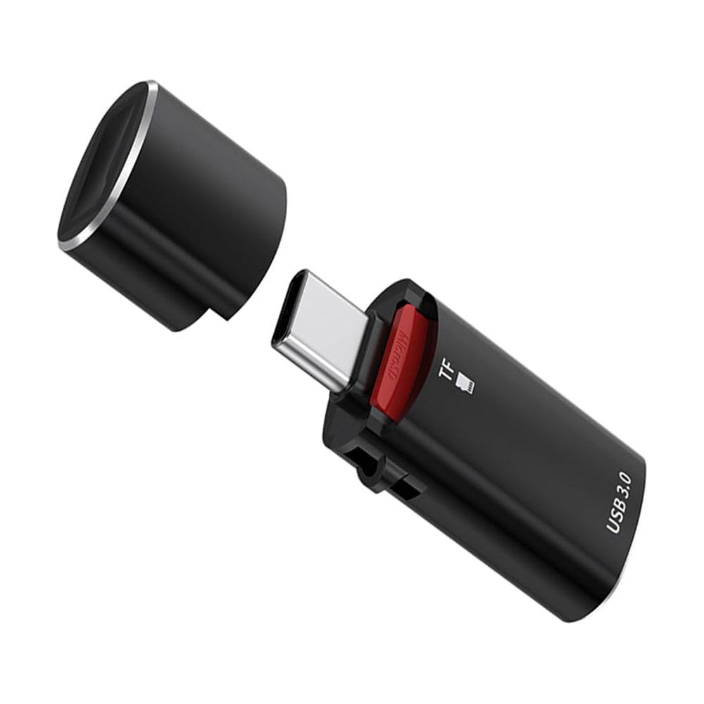 Kortlæser USB-C Techsuit AluVoltX, USB-A (OTG) - microSD, Sort