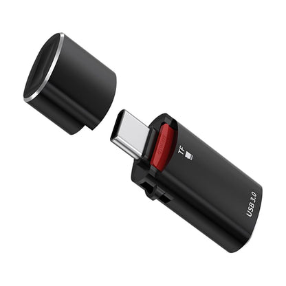 Kortlæser USB-C Techsuit AluVoltX, USB-A (OTG) - microSD, Sort