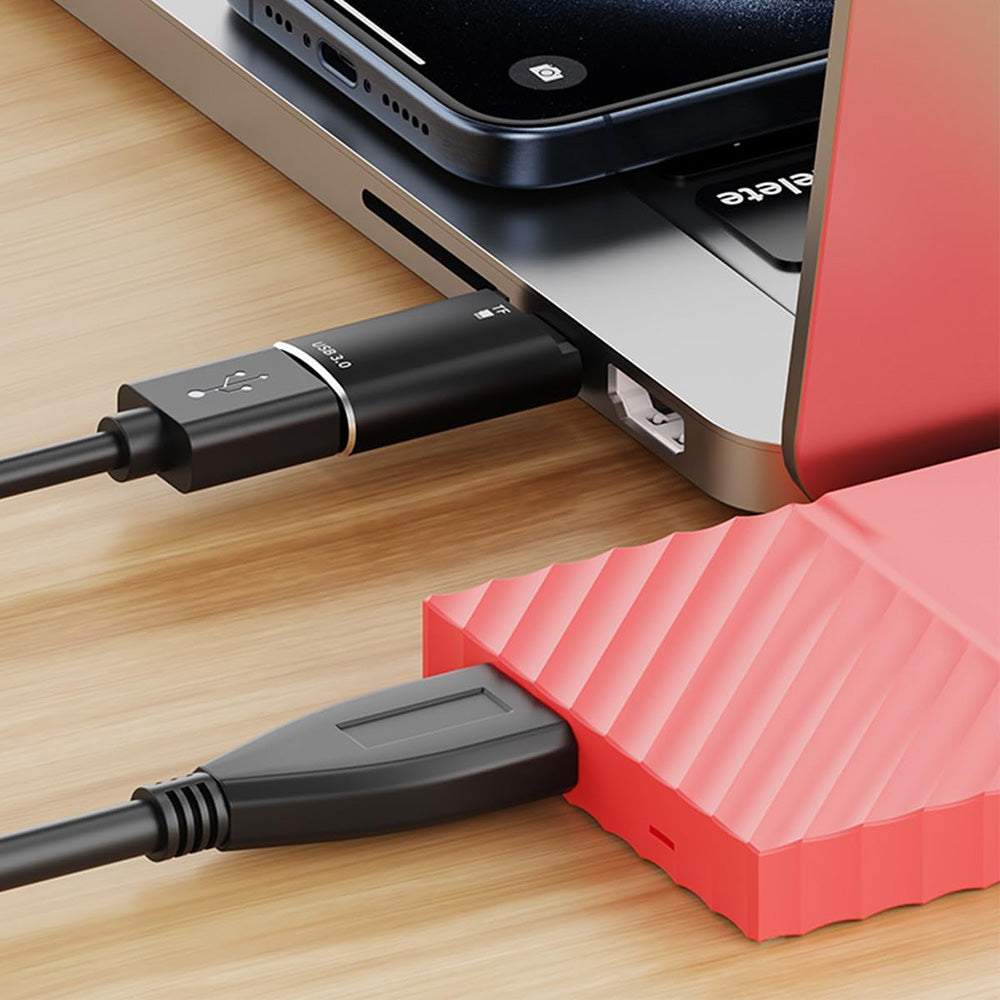 Kortlæser USB-C Techsuit AluVoltX, USB-A (OTG) - microSD, Sort