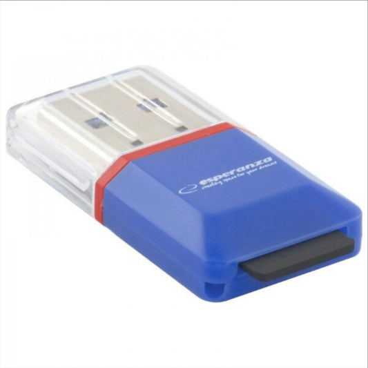 USB-kortlæser Esperanza EA134B, microSD, Blå