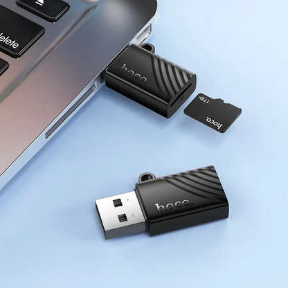 USB-kortlæser HOCO HB53, microSD, Sort