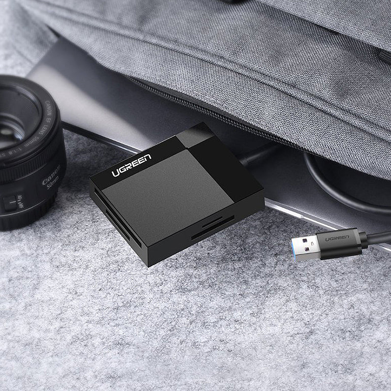USB 3.0 Kortlæser UGREEN CR125, SD - microSD - CF - MS, Sort