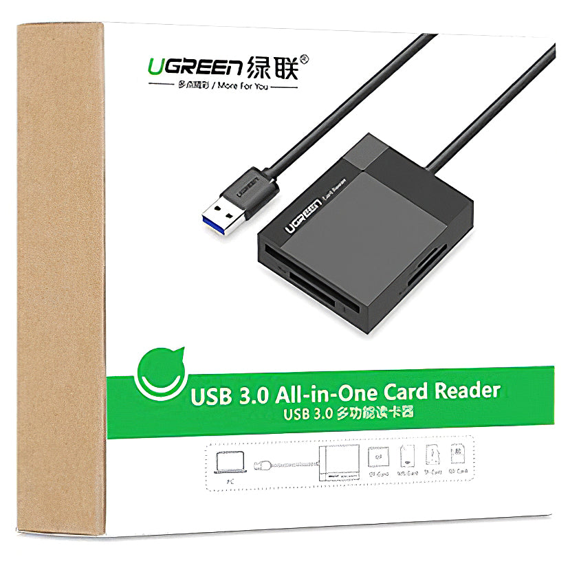 USB 3.0 Kortlæser UGREEN CR125, SD - microSD - CF - MS, Sort