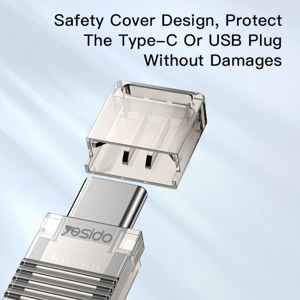USB / USB-C-kortlæser Yesido GS21, microSD, Transparent