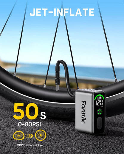 Fanttik X10 Ace Tiny cykelkompressor, grå