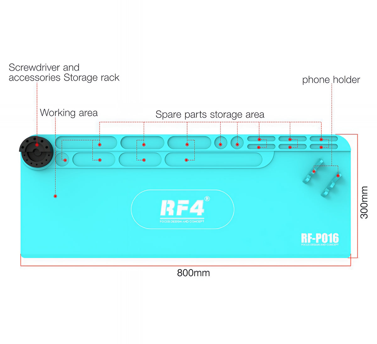 Servicemåtte RF4 RF-PO16, 80cm x 30cm