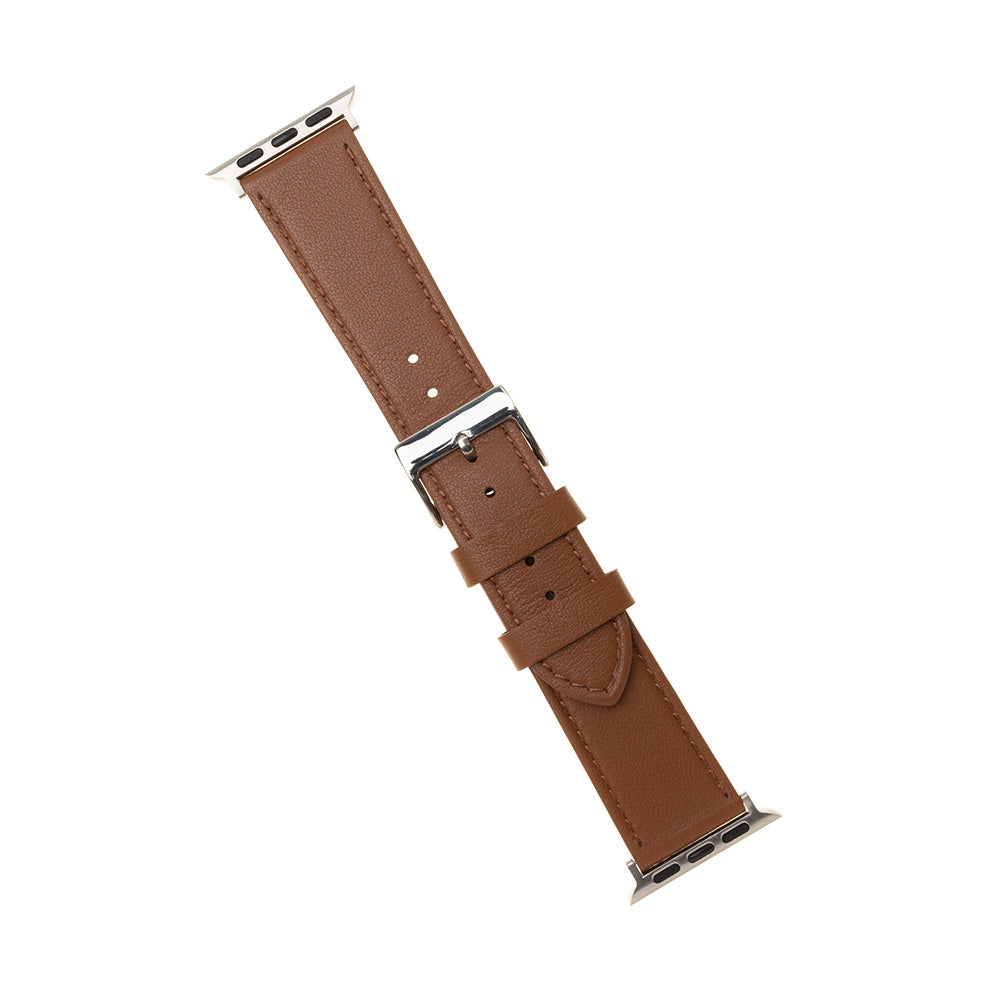 Fixed Leather rem til Apple Watch 49mm / 46mm / 45mm / 44mm / 42mm serien, Brun