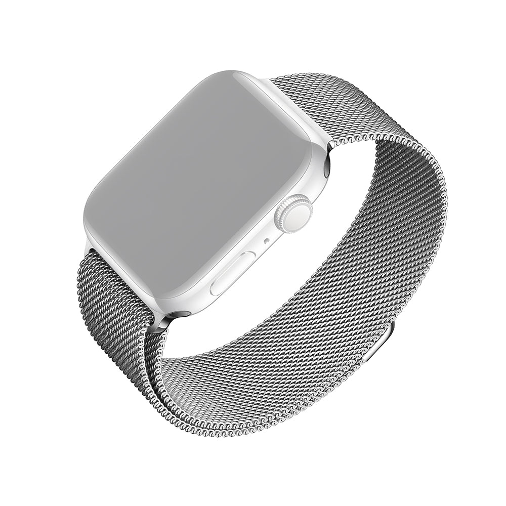 Fixed Mesh rem til Apple Watch 42mm / 41mm / 40mm / 38mm serien, Sølvfarvet