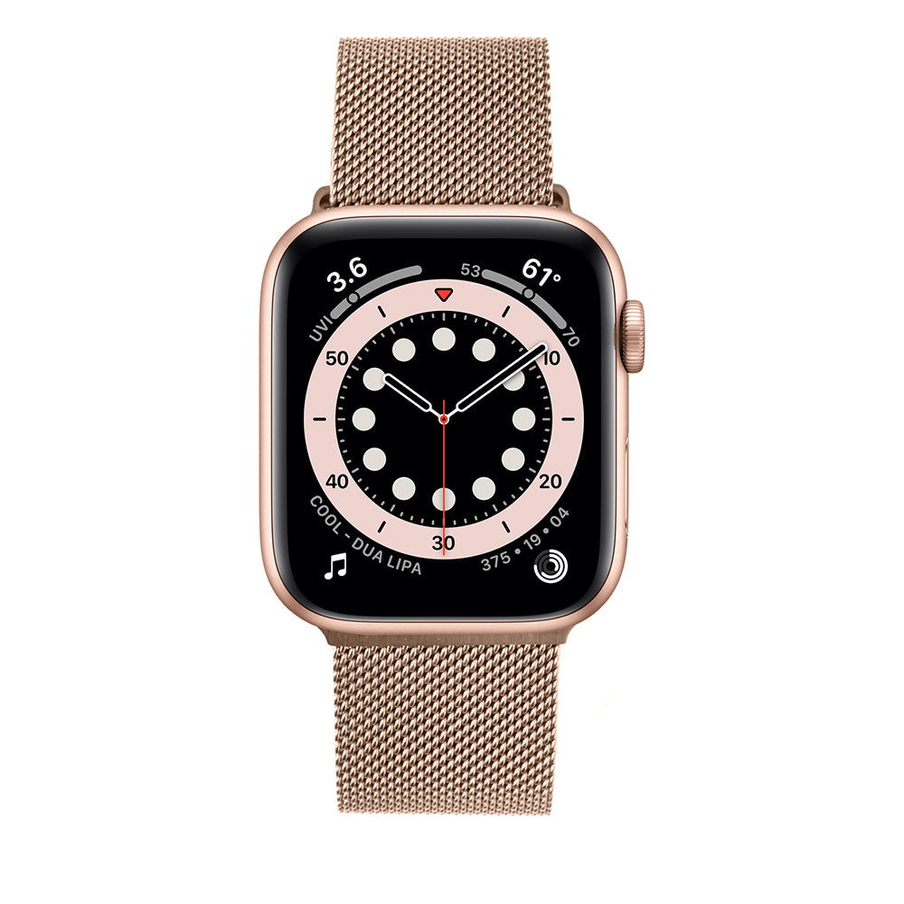 Fixed Mesh rem til Apple Watch 42mm / 41mm / 40mm / 38mm serien, Rosa Guld