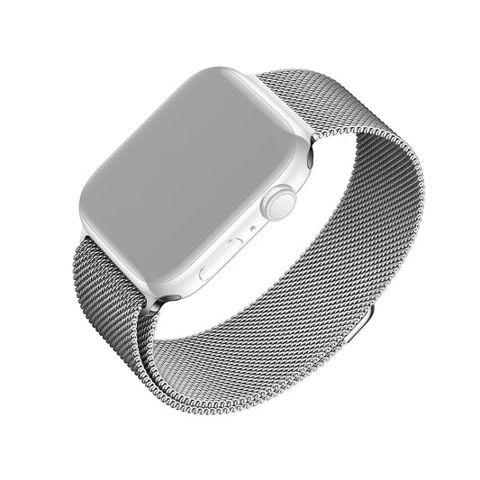 Fixed Mesh rem til Apple Watch 49mm / 46mm / 45mm / 44mm / 42mm serien, Sølvfarvet