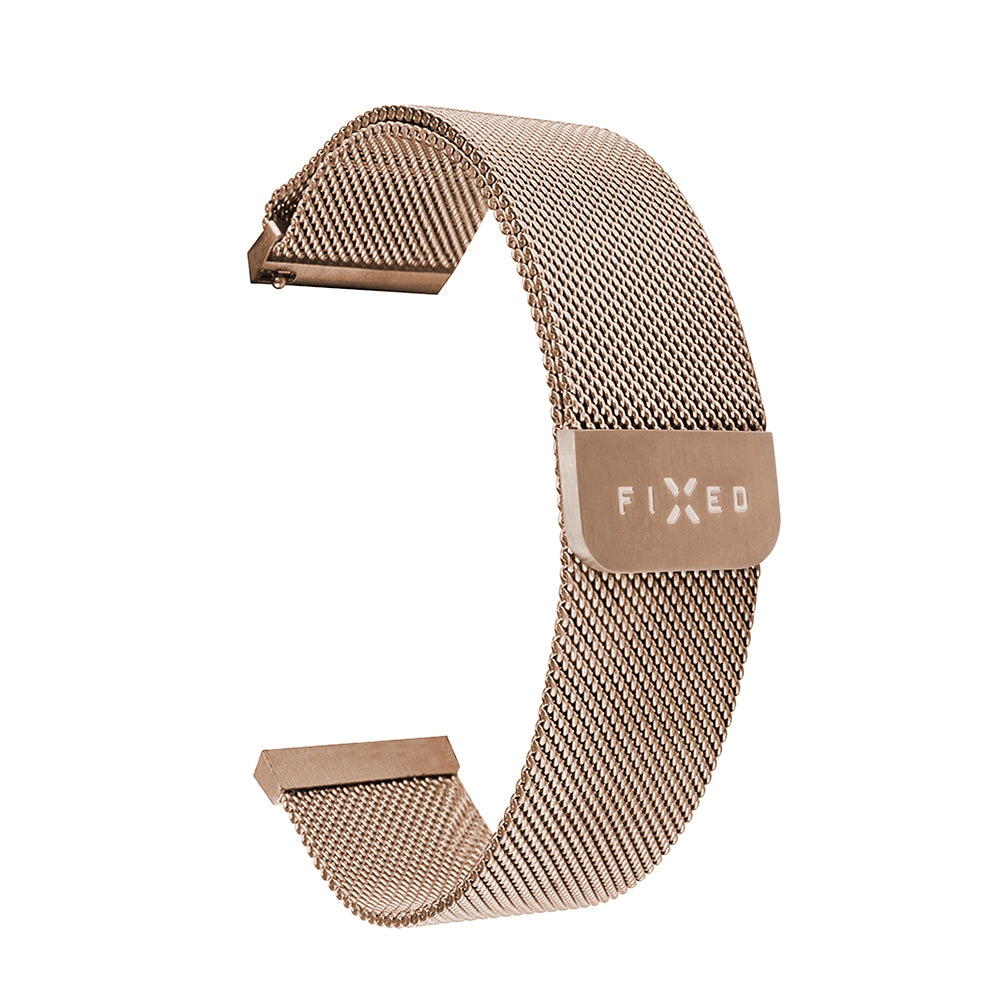 Fixed Mesh rem til Huawei Watch / Garmin Watch Series, 18mm, Rosa Guld