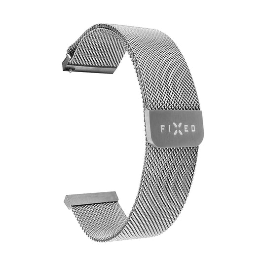 Fixed Mesh rem til Samsung Galaxy Watch / Huawei Watch Series, 20mm, Sølvfarvet