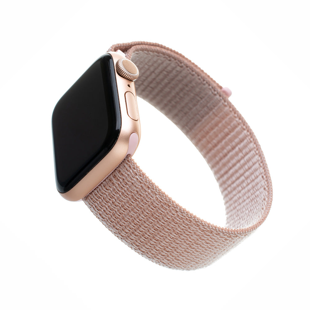 Fixed Nylon rem til Apple Watch 49mm / 46mm / 45mm / 44mm / 42mm serien, Gylden Rosa