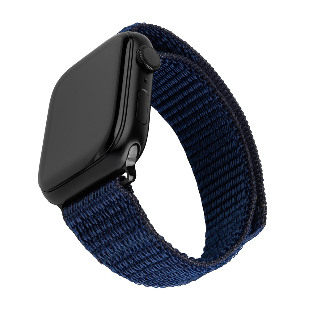 Fixed Nylon Sporty rem til Apple Watch 49mm / 46mm / 45mm / 44mm / 42mm serien, Mørkeblå