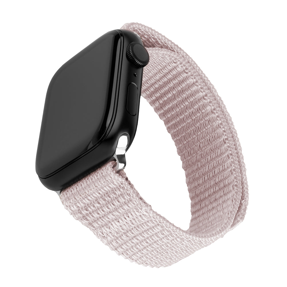 Fixed Nylon Sporty rem til Apple Watch 49mm / 46mm / 45mm / 44mm / 42mm serien, Rosa Guld