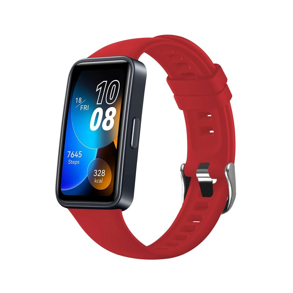 Fixed Silicone rem til Huawei Band 10 / 9 / 8, Rød