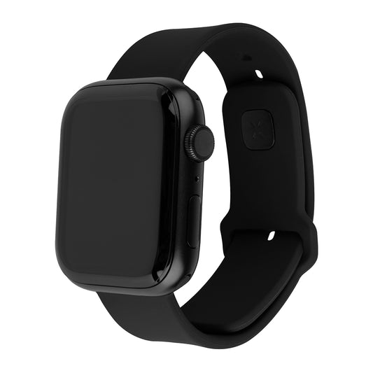 Fixed Silicone Sporty rem til Apple Watch 42mm / 41mm / 40mm / 38mm serien, Sort