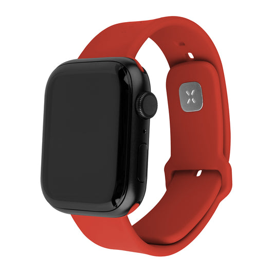 Fixed Silicone Sporty rem til Apple Watch 42mm / 41mm / 40mm / 38mm serien, Rød