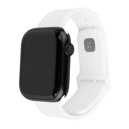 Fixed Silicone Sporty rem til Apple Watch 49mm / 46mm / 45mm / 44mm / 42mm serien, Hvid