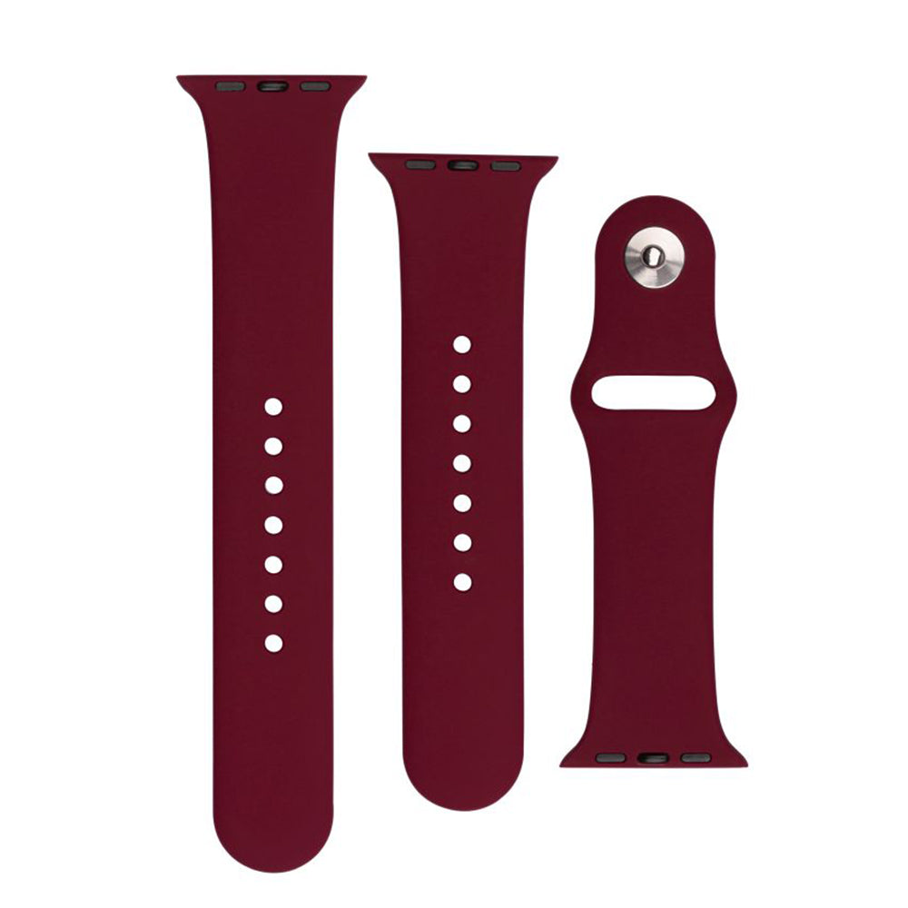 Fixed Silicone Sporty rem til Apple Watch 49mm / 46mm / 45mm / 44mm / 42mm serien, Kirsebærrød