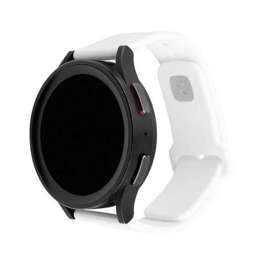 Fixed Silicone Sporty rem til Samsung Galaxy Watch / Huawei Watch Series, 20mm, Hvid