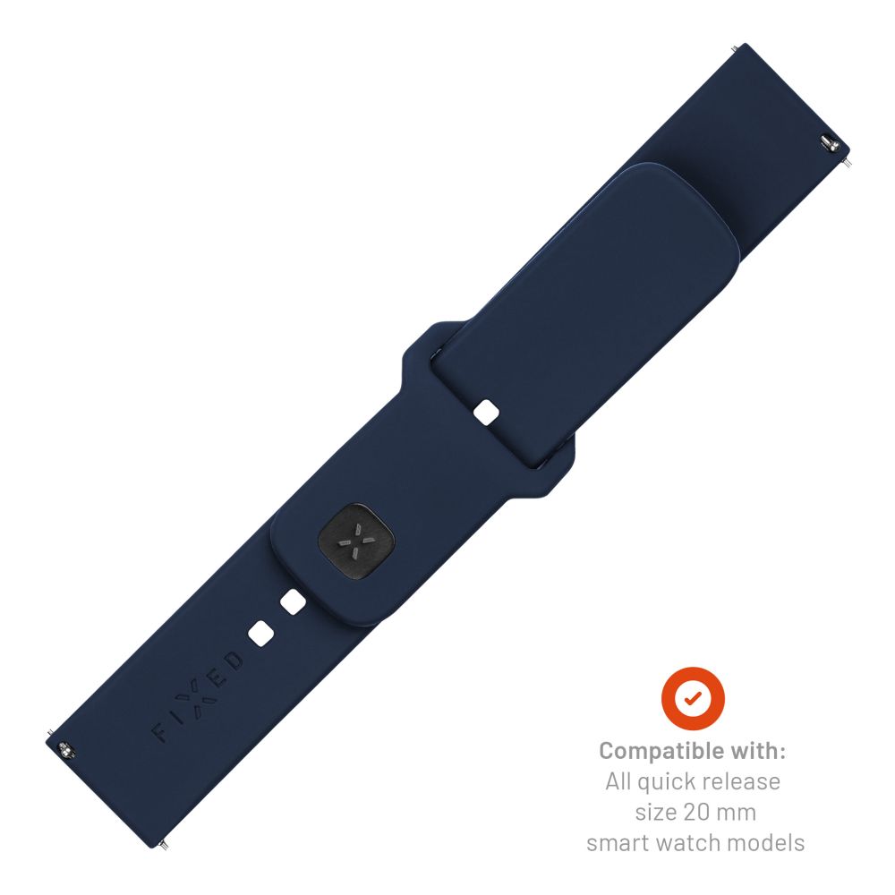 Fixed Silicone Sporty rem til Samsung Galaxy Watch / Huawei Watch Series, 20mm, Blå
