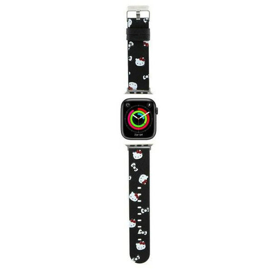 Hello Kitty læderrem med Kitty & Bows til Apple Watch 42mm / 41mm / 40mm / 38mm serien, Sort