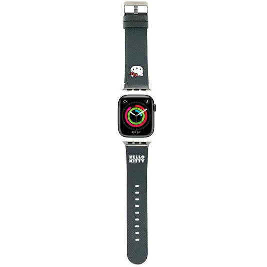 Hello Kitty læderrem med Kitty-hoved til Apple Watch 42mm / 41mm / 40mm / 38mm serien, sort