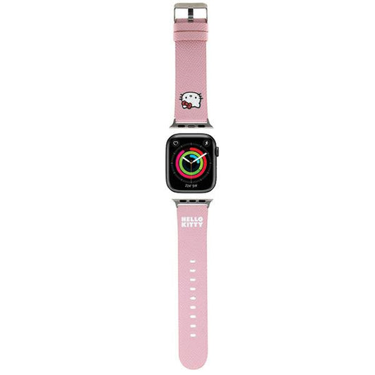Hello Kitty læderrem med Kitty-hoved til Apple Watch 42mm / 41mm / 40mm / 38mm serien, Pink